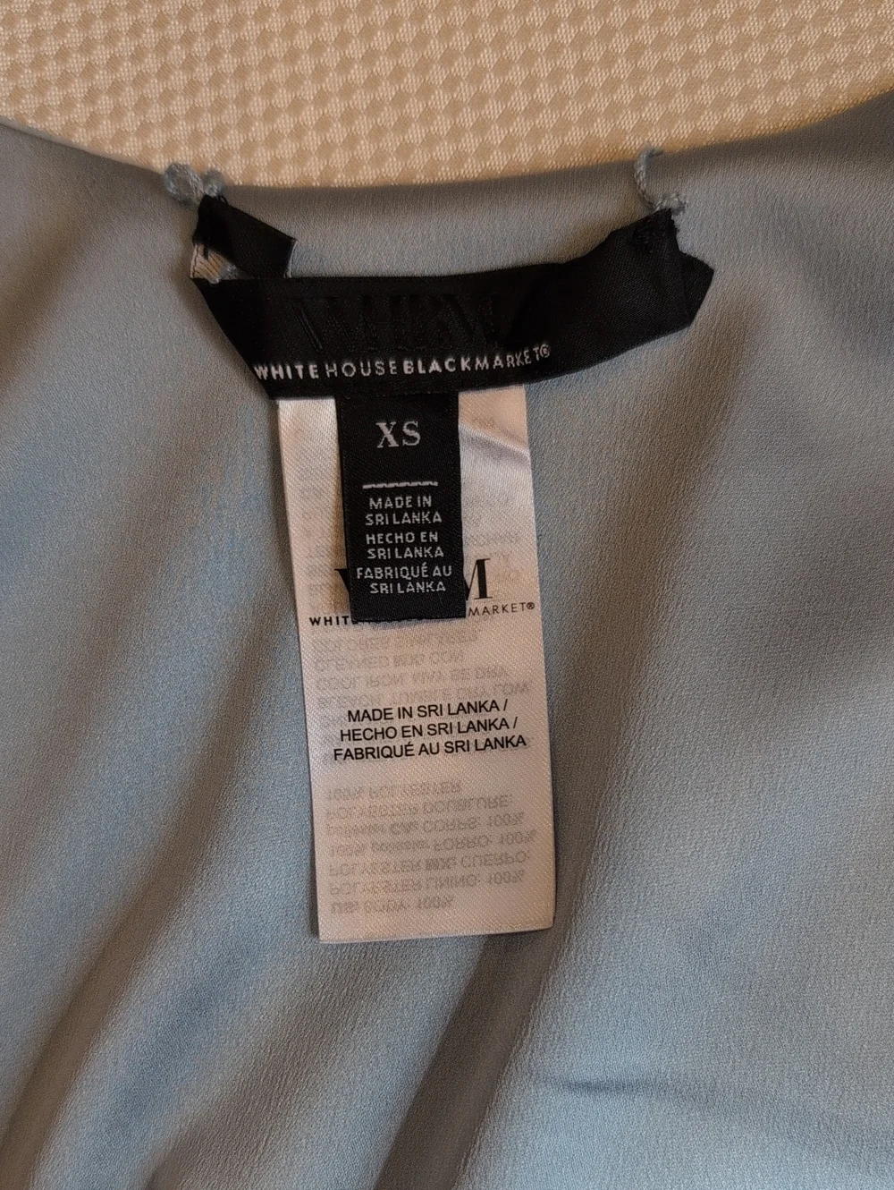 White House Black Market Light Blue Floral V-Neck Reversal Camisole